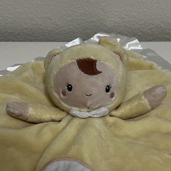 Douglas Baby Lil' Snugglers Security Blanket Yellow Doll Bear Bees Lovey Satin - Picture 8 of 12